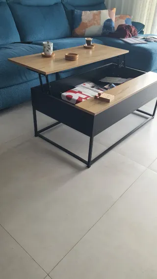 Mesa de centro elevable madera y metal