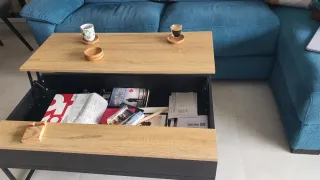 Mesa de centro elevable madera y metal