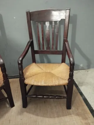 2 Butacas antiguas asiento de enea