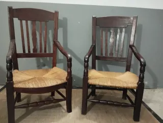 2 Butacas antiguas asiento de enea