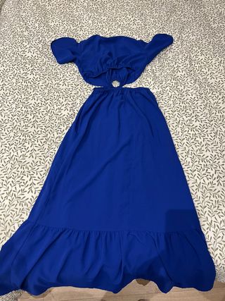 Vestido azul con aberturas talla S