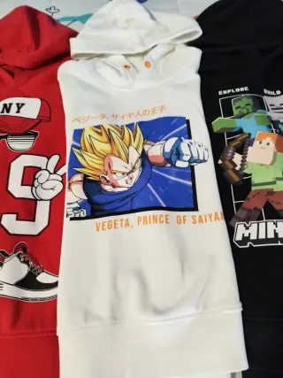 Lote 5 Sudaderas Temáticas (PlayStation, DBZ, Mine