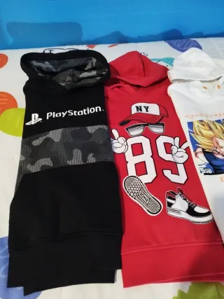Lote 5 Sudaderas Temáticas (PlayStation, DBZ, Mine