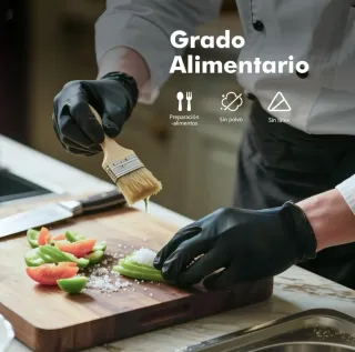 GRIFEMA Guantes Nitrilo Negros Talla L (100 uds)