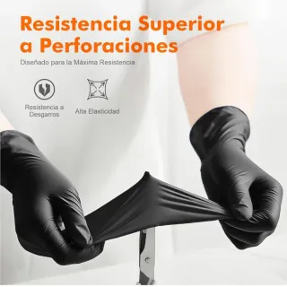 GRIFEMA Guantes Nitrilo Negros Talla L (100 uds)