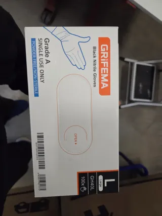 GRIFEMA Guantes Nitrilo Negros Talla L (100 uds)