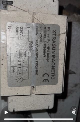 Balasto Magnético Xtrasun HPS 600W
