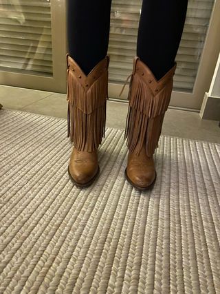 Botas Sendra marrones flecos piel T-38