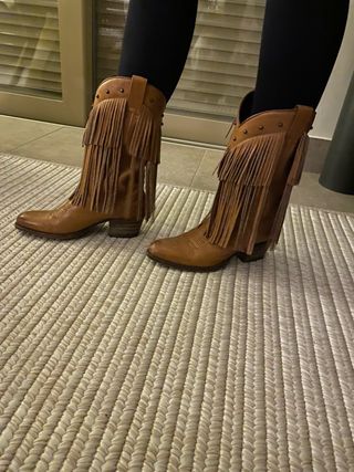 Botas Sendra marrones flecos piel T-38