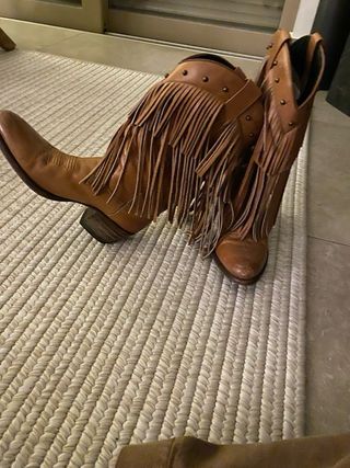 Botas Sendra marrones flecos piel T-38