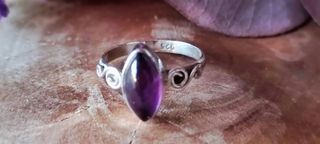 Anillo Plata Ley Amatista Rombo