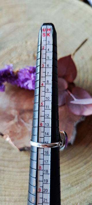 Anillo Plata Ley Amatista Rombo