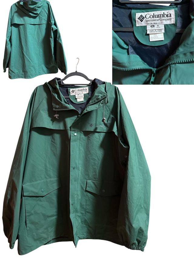 Chaqueta Columbia Impermeable Verde Talla XL