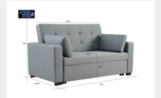 Sofá Cama Gris Tela