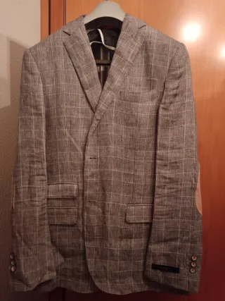 Americana Alvaro Moreno Gris Cuadros