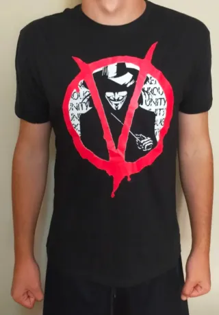 CAMISETA NEGRA - V DE VENDETTA - TALLA XL y más...