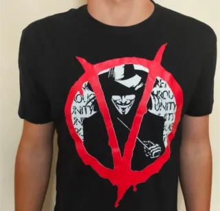 CAMISETA NEGRA - V DE VENDETTA - TALLA XL y más...