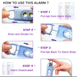 Alarma Personal de autodefensa con LED y 130dB