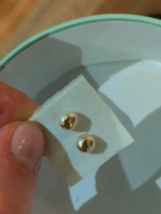 Pendientes de oro y perla motivo oso Baby TOUS