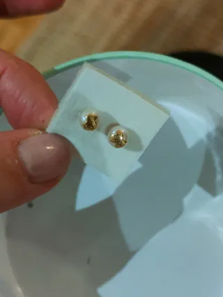 Pendientes de oro y perla motivo oso Baby TOUS