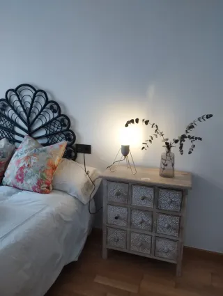 Cabecero Cama Mimbre Negro