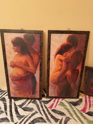 Cuadros al óleo pareja abrazada