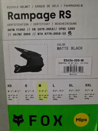 Casco Fox Rampage RS