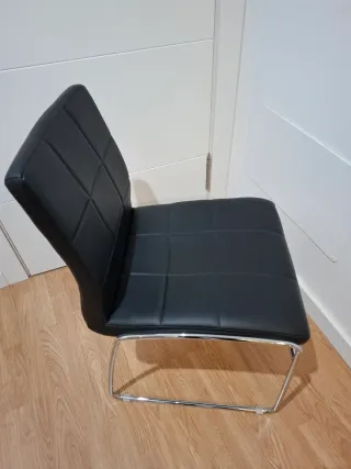 Juego de 2 Sillas Comedor Polipiel Negra