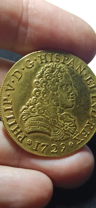 8 ESCUDOS ORO FELIPE V 1729 MADRID JJ,ESPECTACULAR