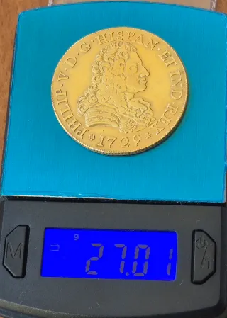 8 ESCUDOS ORO FELIPE V 1729 MADRID JJ,ESPECTACULAR