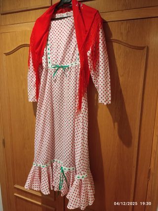 Vestido Flamenca Lunares Rojo y Blanco