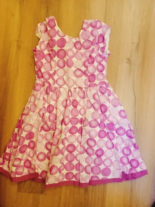 Vestido niña estampado círculos rosa