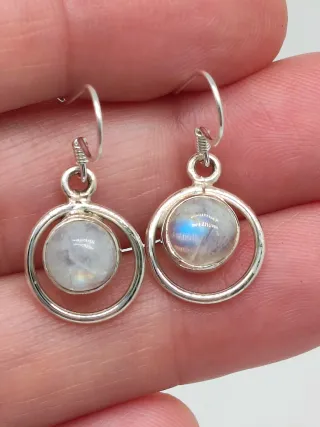 Pendientes Plata Ley 925 Piedra Luna