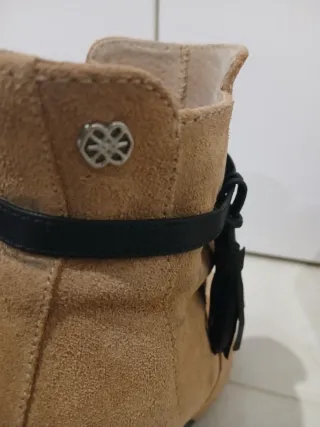 Botines Cuplé Camel y Negro Talla 38