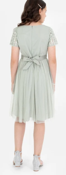 Vestido Maya Deluxe Niña Verde Salvia