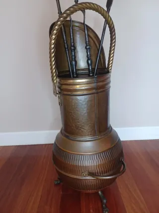 Set de Chimenea Victoriano en Cobre y latón