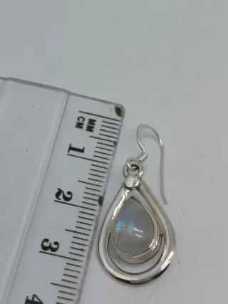 Pendientes Plata Ley 925 y Piedra Luna
