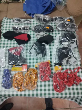 Pack Cubrecaras Moto, Gafas y Red Portaequipaje