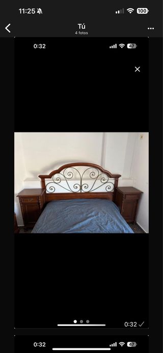 Cabezal cama 1,35m con 2 mesitas