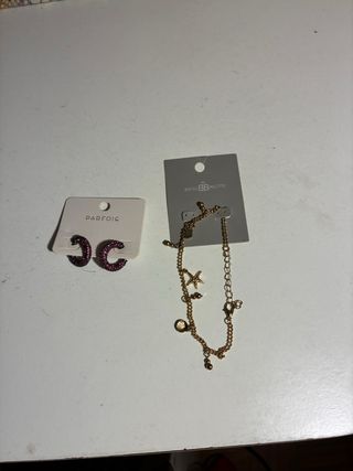 Lote 2 marcas pendientes y pulsera sin estrenar