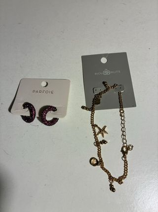 Lote 2 marcas pendientes y pulsera sin estrenar