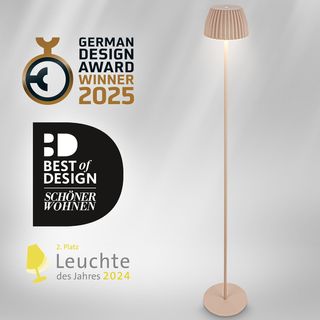 Lampada terra LED BRILONER wireless IP44 beige