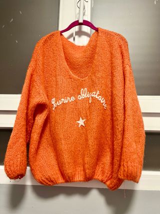 Jersey lana oversize naranja
