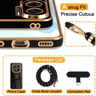 Funda para Xiaomi Redmi Note 14 Pro 5G con Cuerda,