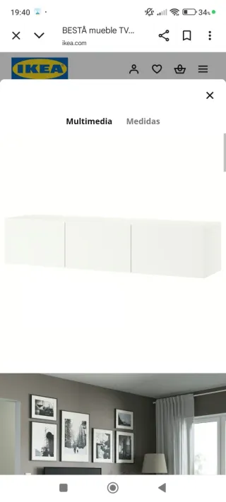 Mueble TV Ikea Besta Blanco