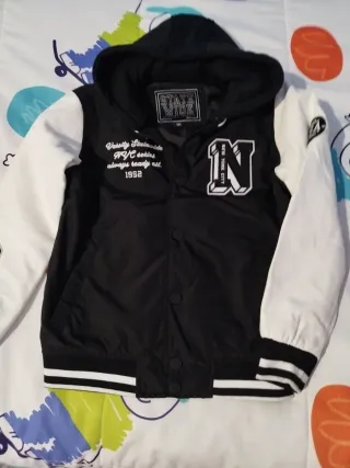 Cazadora Varsity New York City Negra