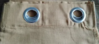 2 patas de cortinas  con ojales color mostaza
