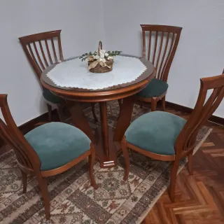 Mesa camilla redonda con 4 sillas