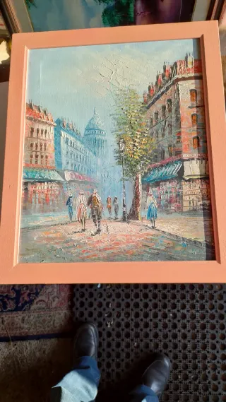 Dipinto acrilico Parigi microspatolato 47x57