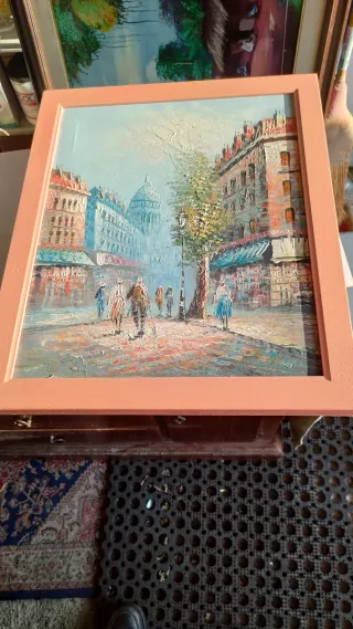 Dipinto acrilico Parigi microspatolato 47x57